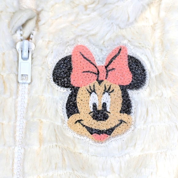 Disney Baby - Soft Minnie Mouse Fluffy Zip Hoodie with Ears and Pink Bow - Picture 2 of 6
